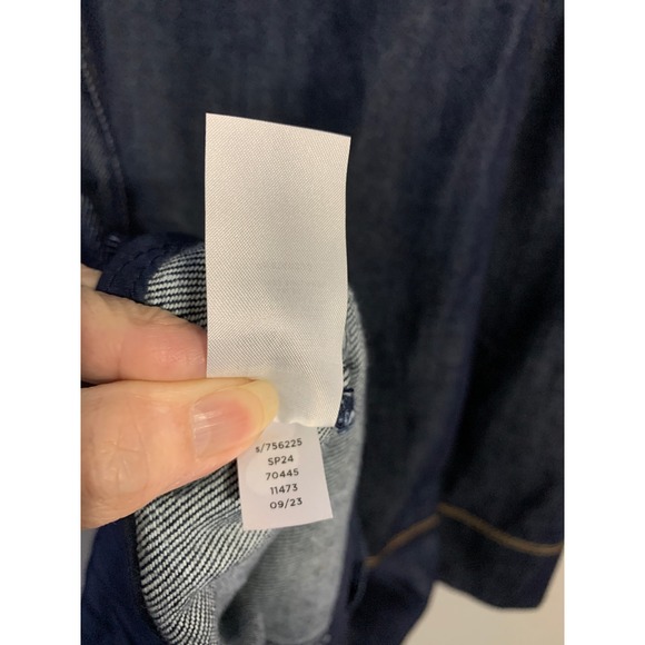 LOFT Denim Swing Dress Puff Sleeve Square Neck Dark Wash Size 10 - Picture 12 of 12